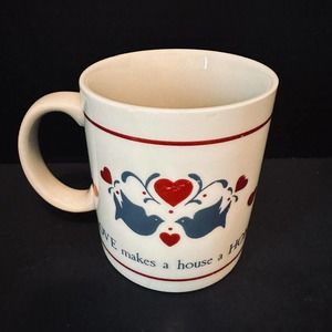Dickson's Inc. Love Makes a House a Home-Love Birds, Hearts White Coffee Cup/Mug